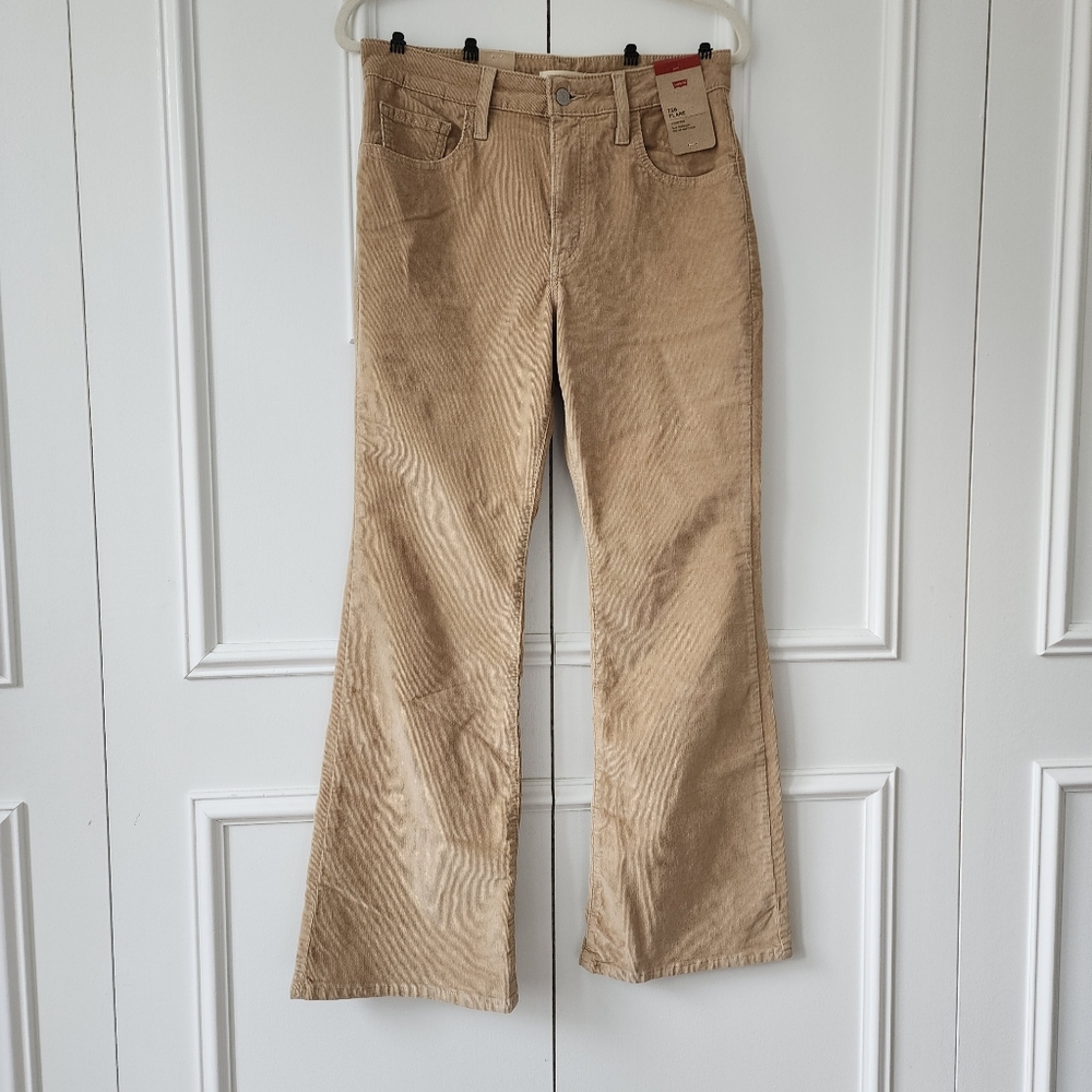 Levi’s 726 High Rise Flare Corduroy Pants Travertine Tan NWT 29x30 - Picture 2 of 9